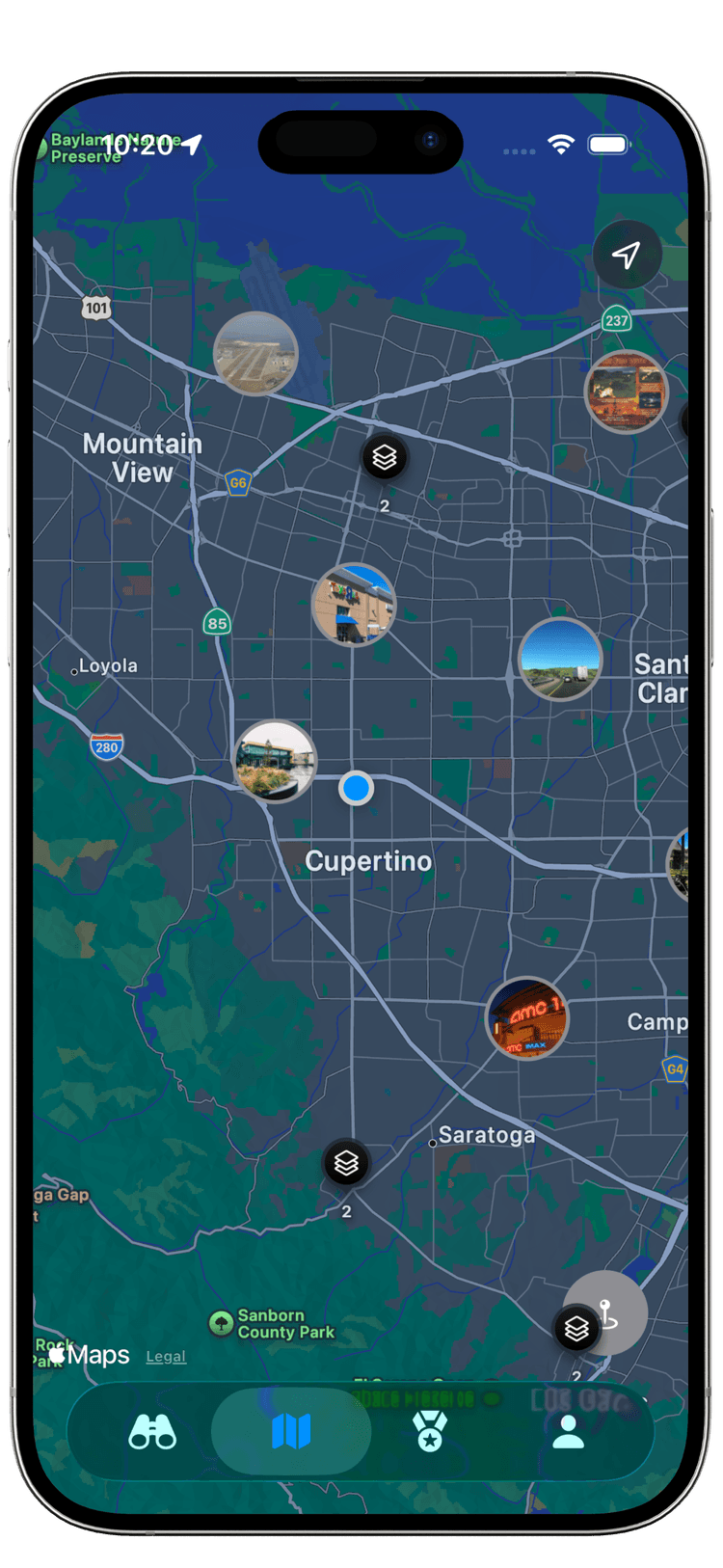 View locations on the map