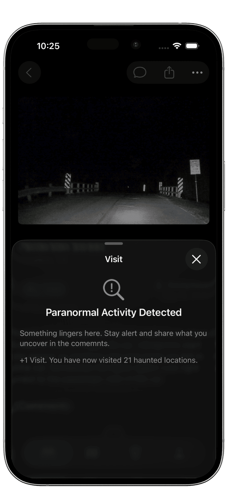 Visit locations to detect paranormal activity