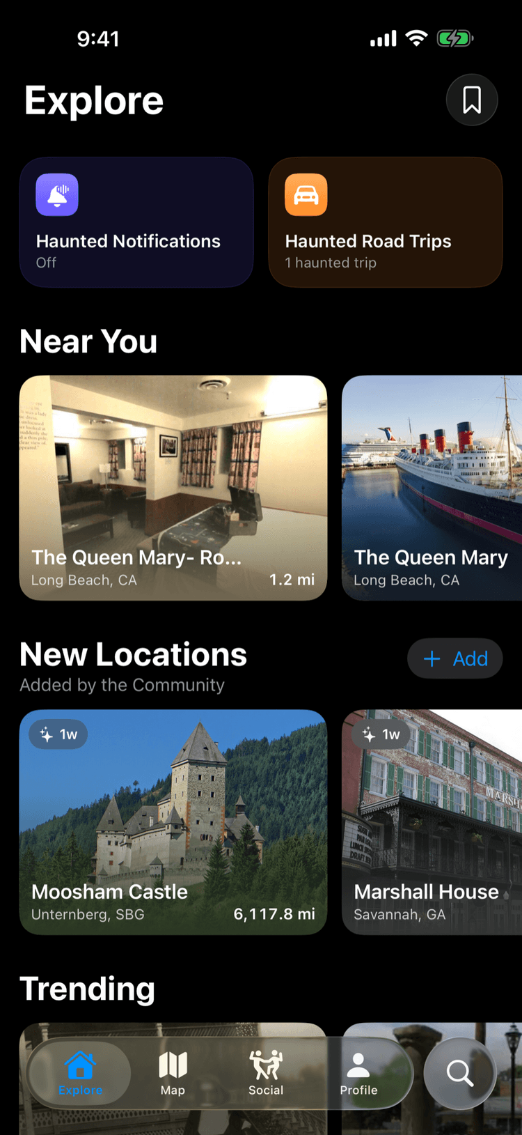 Explore nearby and new locations